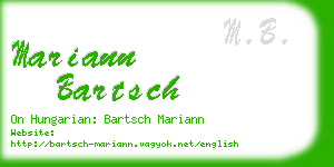 mariann bartsch business card